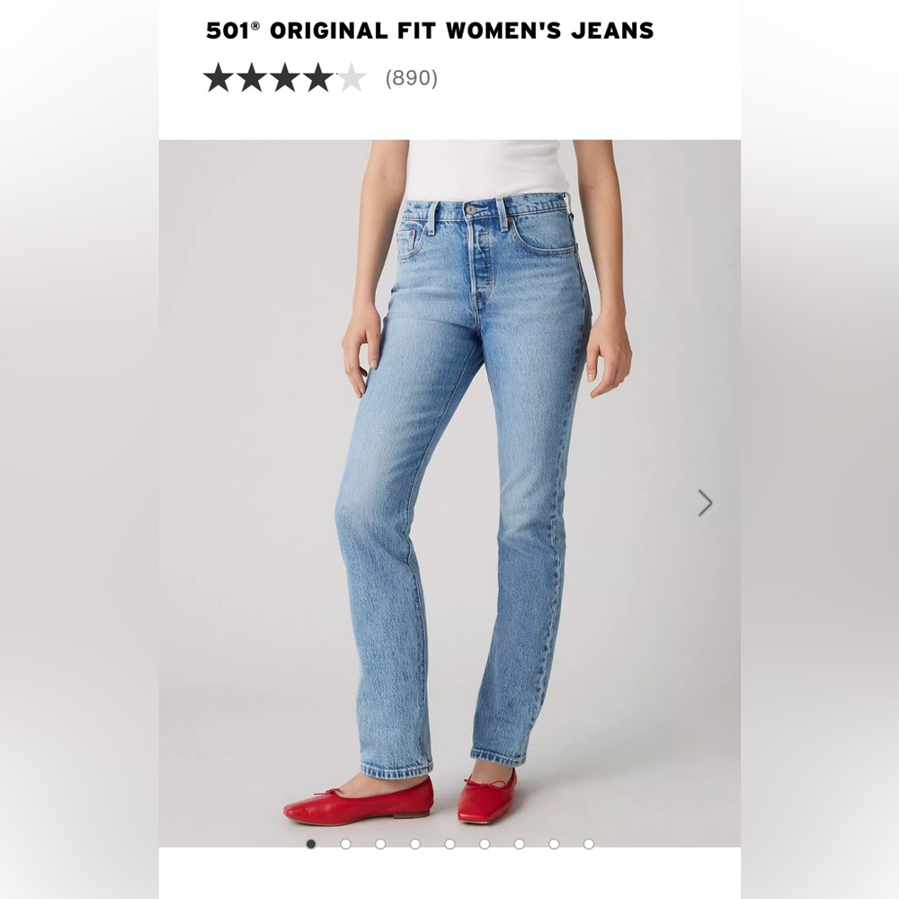 Levi's 501 Original Classic Blue Women's Straight Leg Jeans Light Wash